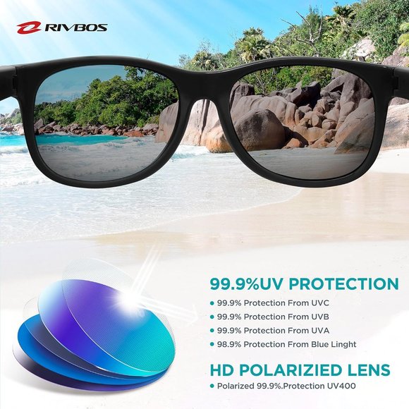 Kids Sunglasses Polarized UV Protection Flexible Rubber with Strap - Picture 3 of 6